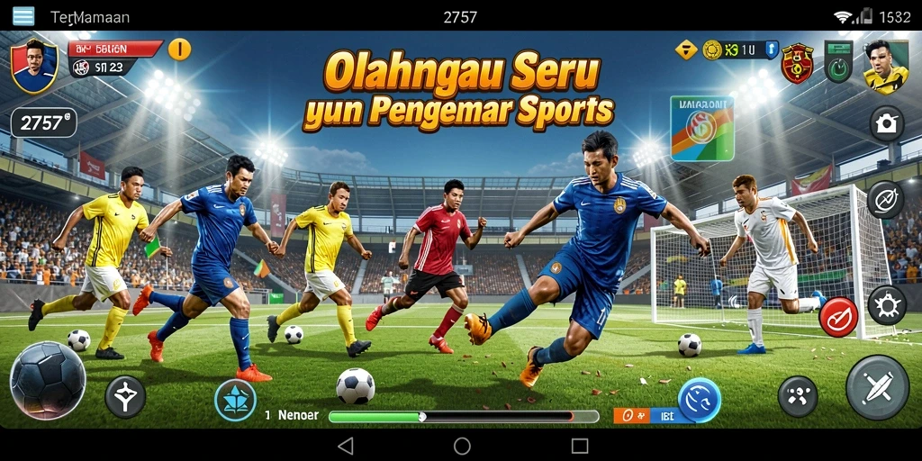 Screenshot utama 2757 menampilkan intensitas pertandingan olahraga yang seru.