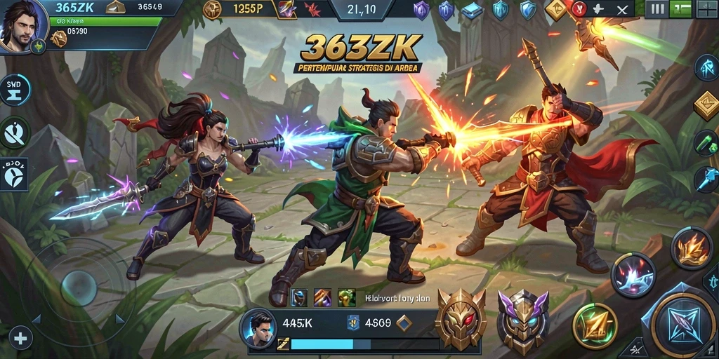 Gambar pertempuran epik di dunia MOBA 365ZK.