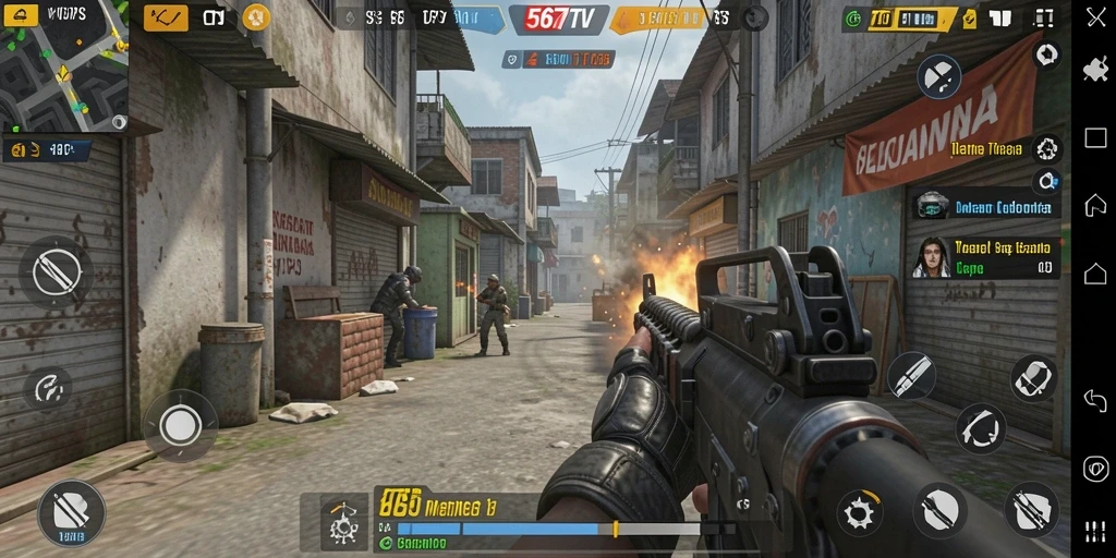 Screenshot gameplay 567TV menunjukkan aksi mendebarkan dan taktik tempur TPS.
