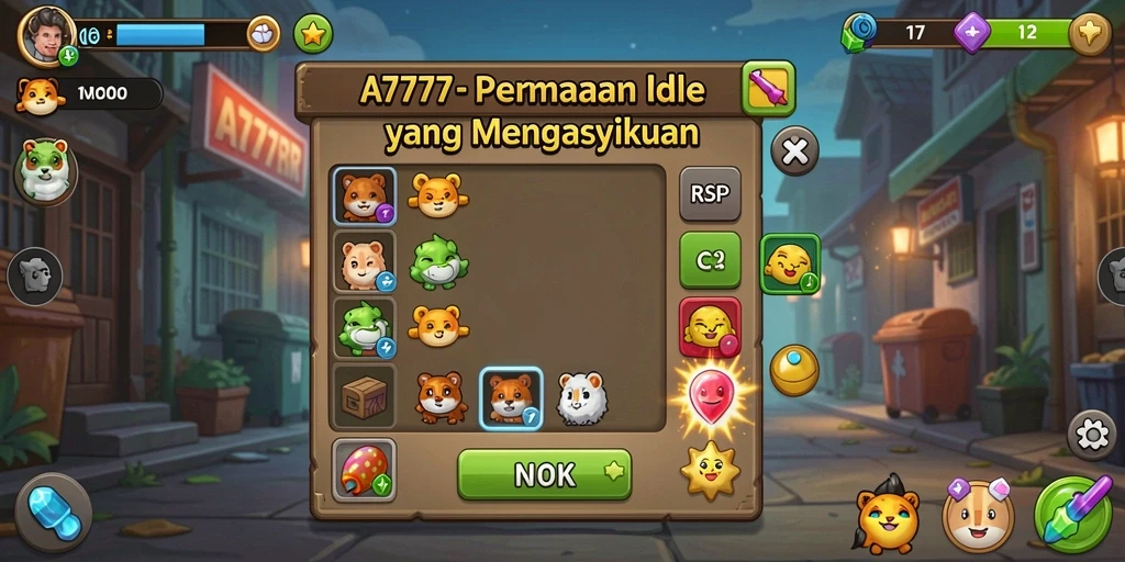 Screenshot utama A7777 menampilkan gameplay Idle yang menarik.