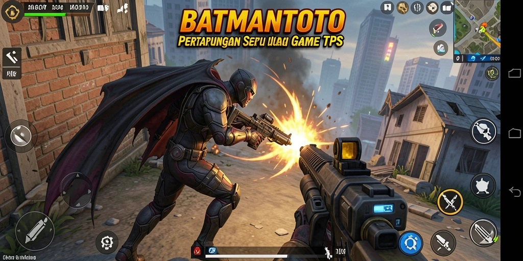 Tampilan epik dari gameplay seru BATMANTOTO dalam mode TPS.