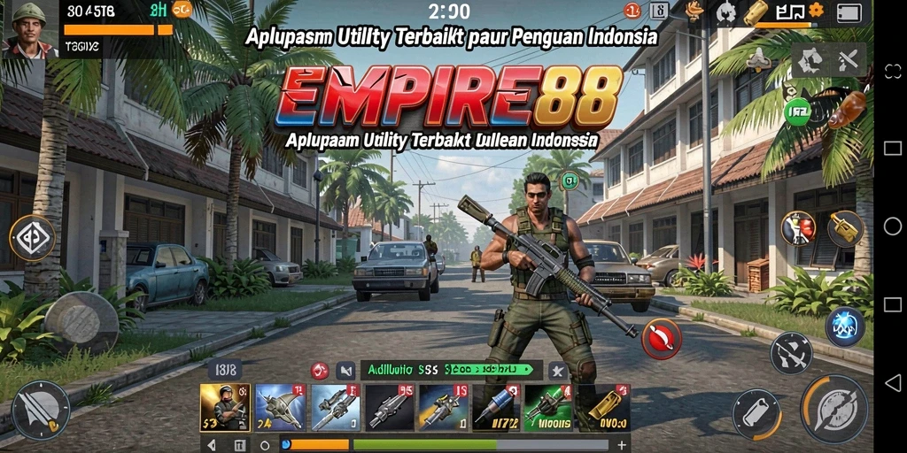 Screenshot utama EMPIRE88 menampilkan antarmuka aplikasi Utility yang menarik dan intuitif.