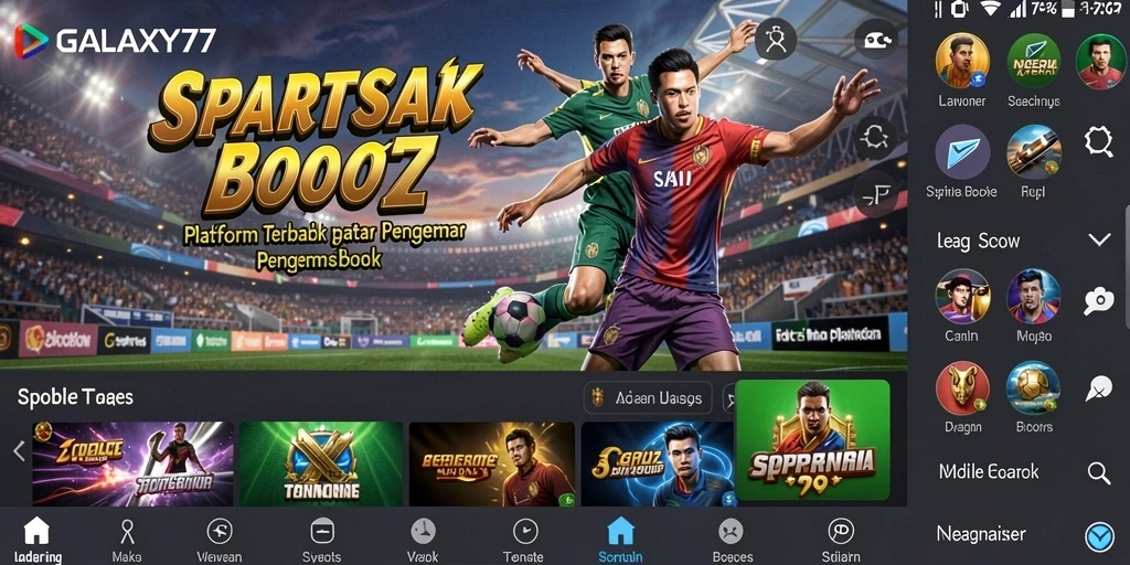 Tampilan gameplay GALAXY77 menampilkan berbagai opsi taruhan olahraga.