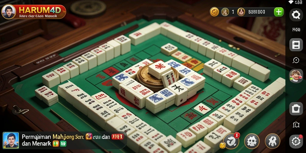 Tampilan gameplay seru dari HARUM4D yang menunjukkan keindahan Mahjong.