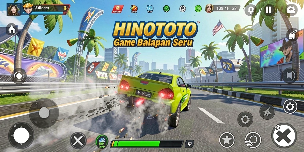 Tampilan gameplay HINOTOTO yang penuh aksi dan seru.