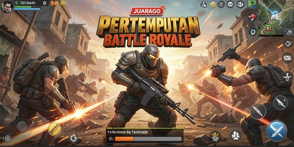 Screenshot gameplay JUARAGO yang memperlihatkan aksi pertempuran mendebarkan.