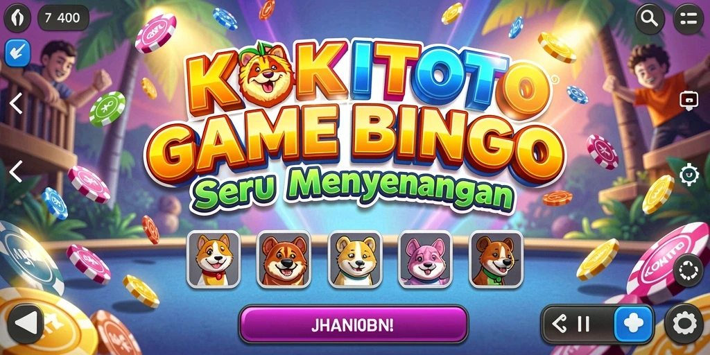 Screenshot utama KOKITOTO menampilkan permainan Bingo yang menarik dan menyenangkan.