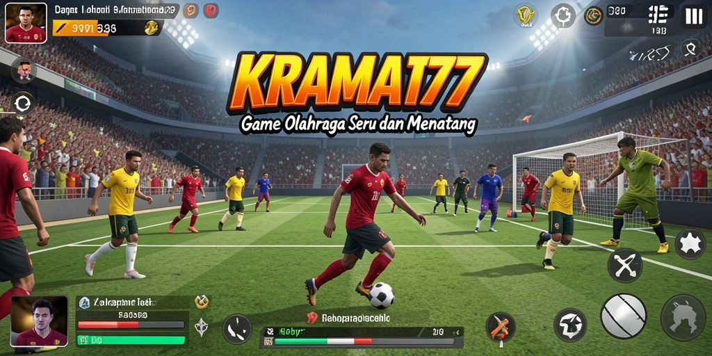 Tangkapan layar menampilkan aksi seru dalam game olahraga KRAMAT77.