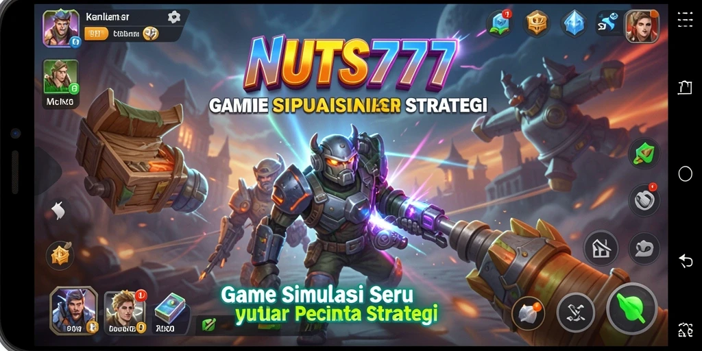 Tampilan utama gameplay NUTS777 dengan grafik realistis dan interaksi pemain.