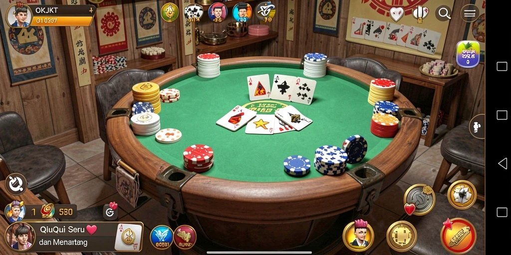 Tampilkan gameplay seru dari permainan QiuQiu.