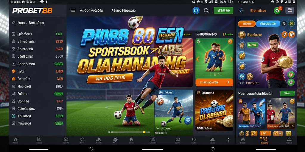 Tangkapan layar PROBET88 menunjukkan fitur taruhan olahraga yang interaktif.