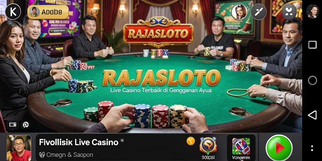 Tampilan permainan Live Casino RAJASLOTO yang menarik dan interaktif.