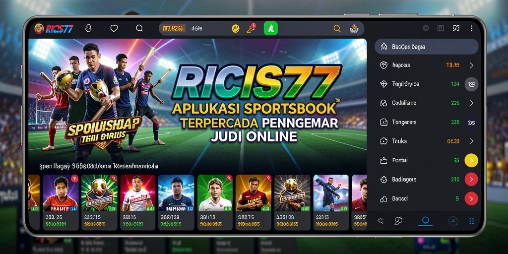 Tampilan antarmuka RICIS77 saat taruhan olahraga.