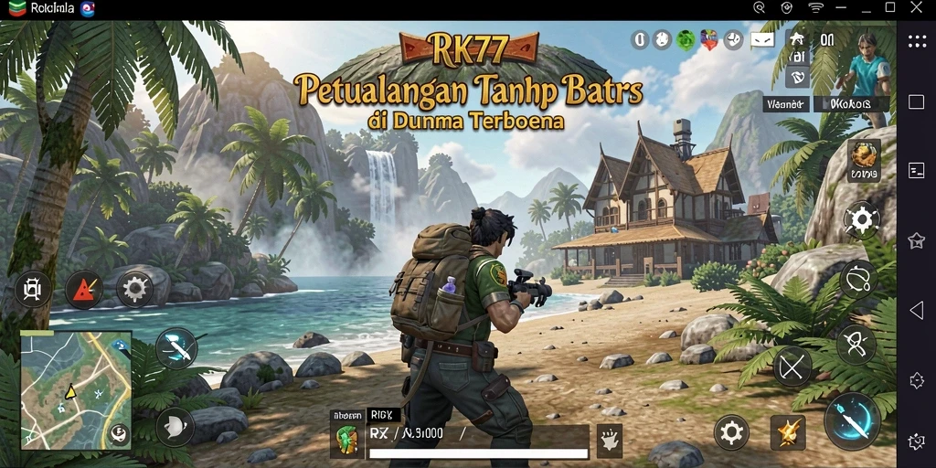 Gameplay RK77 dengan dunia terbuka yang luas dan penuh aksi.