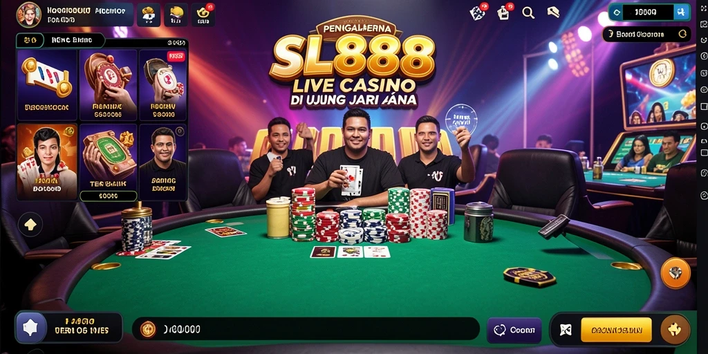 Tampilan gameplay Live Casino yang memukau di SL888, interaksi langsung dengan dealer.