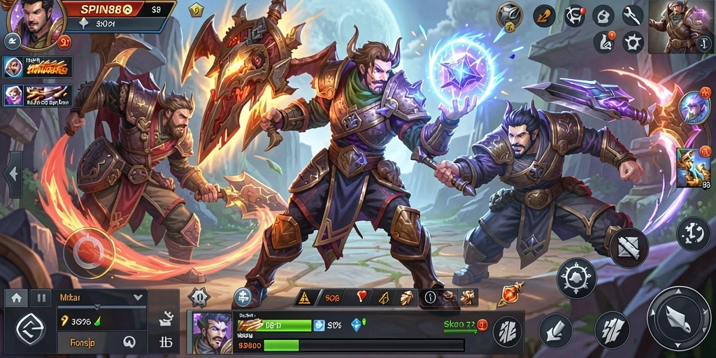 Tangkapan layar gameplay SPIN88 menunjukkan aksi seru di dunia MMORPG.