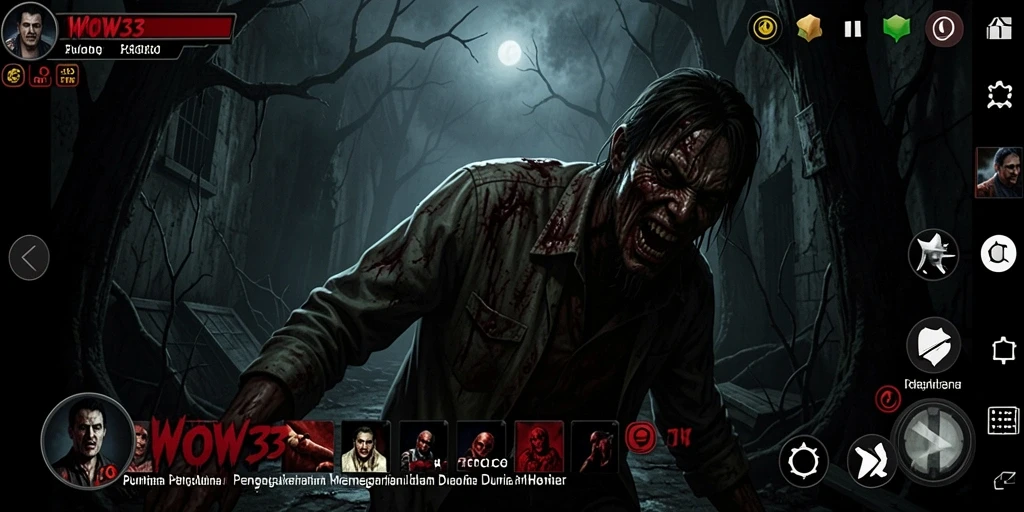 Tampilan gameplay menakutkan yang menonjolkan suasana Horror.